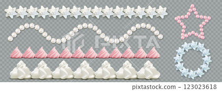 Whipped cream 3d decorative borders 123023618