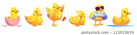 Yellow duckling characters Yellow duckling characters 123023639