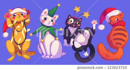 Christmas cats collection of festive felines 123023720