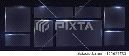 Glass frame collection with neon light edges 123023780