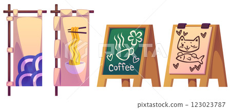 Japanese cafe entrance decorations 123023787