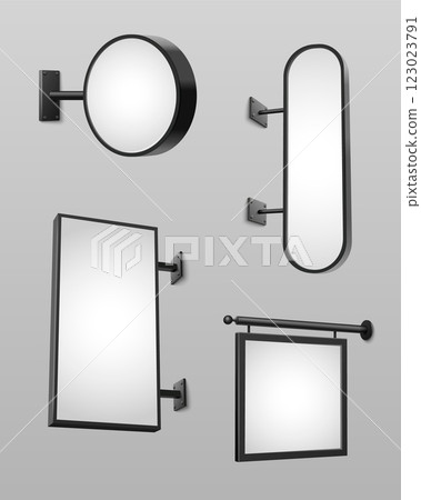 Signage mockup collection with modern black frames 123023791
