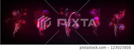 Pink magic wand effects set 123023808