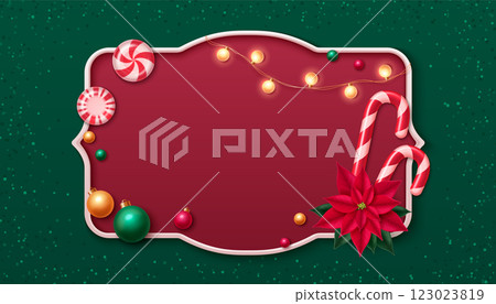 Merry Christmas 3d frame design 123023819