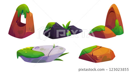 Mossy rock collection 123023855