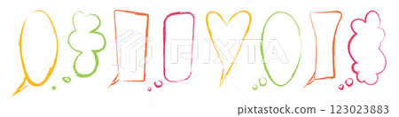 Crayon style speech bubble collection 123023883