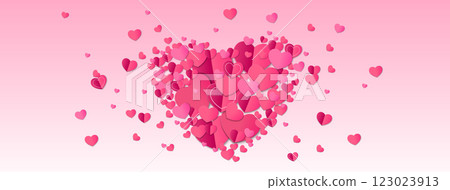 Layered heart mosaic pattern form romantic symbol 123023913