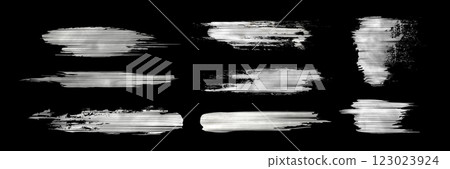 Silver foil brush strokes collection Silver foil brush strokes collection 123023924