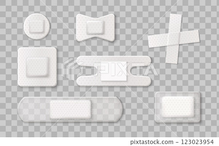 Medical adhesive bandages set 123023954