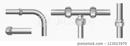 Steel pipes set isolated on transparent background 123023970