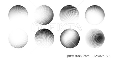 Monochrome grain textured dot spheres Monochrome grain textured dot spheres 123023972