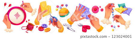 Sewing accessories cartoon Sewing accessories cartoon 123024001