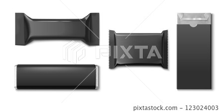 Chocolate bar mockup - black blank wrappers 123024003