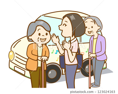 為老年人提供外出以及往返日托服務的交通服務。歡樂時光 123024163