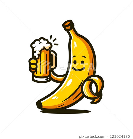 A banana holding a beer. 123024180