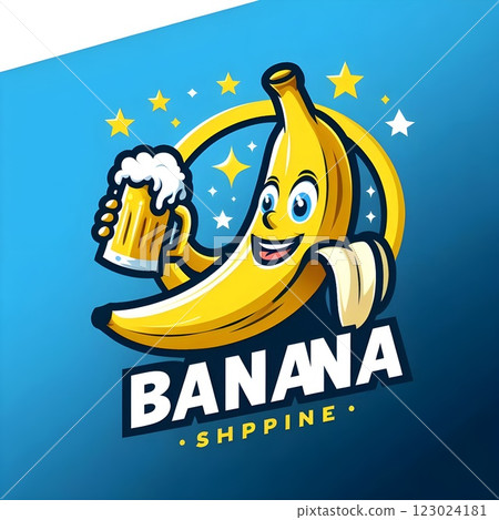 A banana holding a beer. 123024181