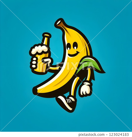 A banana holding a beer. 123024183