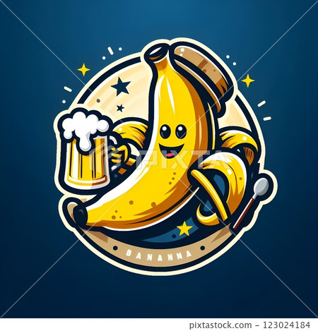 A banana holding a beer. 123024184