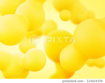 Bright yellow banner with 3d blobs Bright yellow banner with 3d blobs 123024339