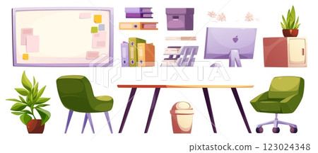 Modern office interior elements 123024348