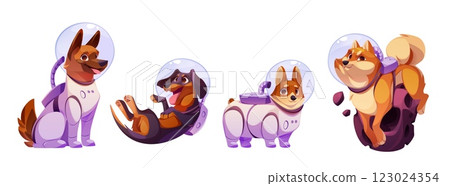 Space dog characters set Space dog characters set 123024354