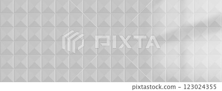Geometric white mosaic with raised pyramid pattern 123024355
