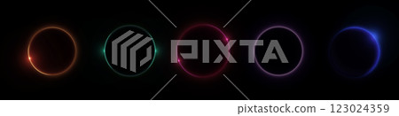 Moon or solar eclipse circles set 123024359