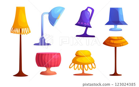 Table and floor lamp interior collection 123024385