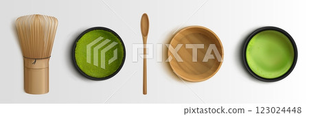 Traditional matcha tea 3d set 123024448