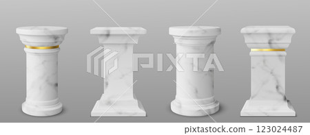 Collection of elegant marble podiums Collection of elegant marble podiums 123024487