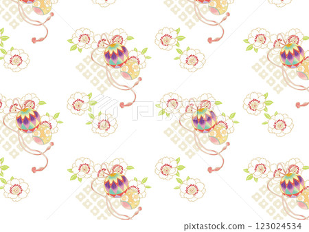 Cherry blossom and temari pattern 123024534