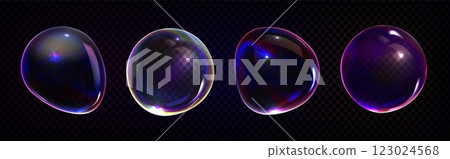 Soap bubbles set isolated on transparent Soap bubbles set isolated on transparent 123024568