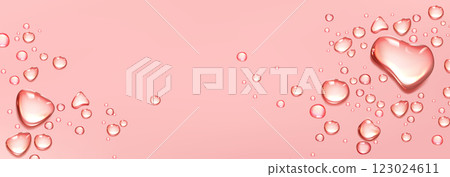 Pink pastel background with water droplets frame. Pink pastel background with water droplets frame. 123024611