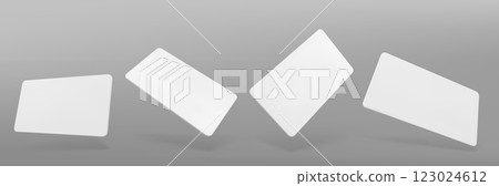 Blank gift card mockups set isolated on gray 123024612