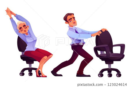 Office workers doing stretching exercises 123024614