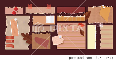 Autumn collage with torn paper 123024643