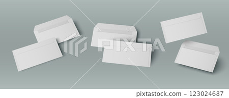 Empty white open and closed envelopes 123024687