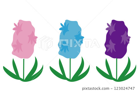 Illustration material of hyacinths of various colors 123024747
