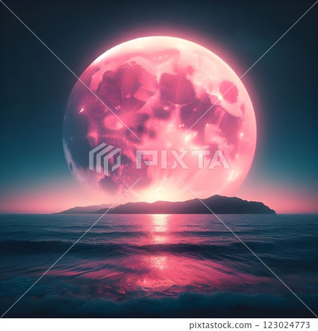 Pink Moonrise. 123024773