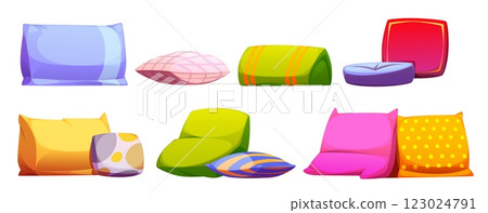 Colorful cushion collection 123024791