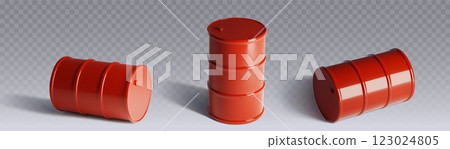 3d red oil barrel. Metal gas can vector mockup 3d red oil barrel. Metal gas can vector mockup 123024805