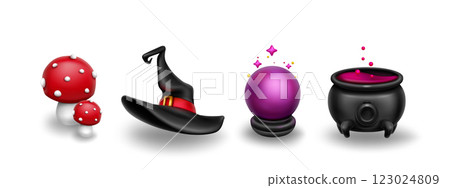 Magic 3d icons set Magic 3d icons set 123024809