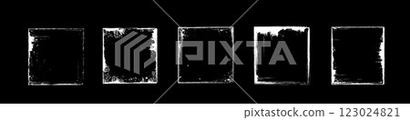 Old vinyl covers set isolated on black background 123024821