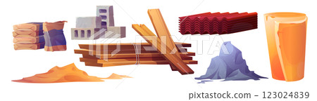 Construction materials set isolated on white Construction materials set isolated on white 123024839