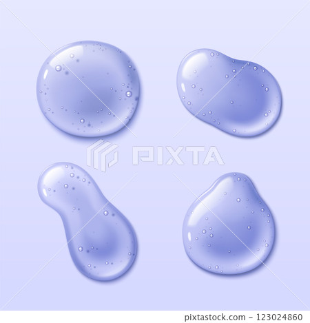 Transparent jelly drops with organic shapes Transparent jelly drops with organic shapes 123024860