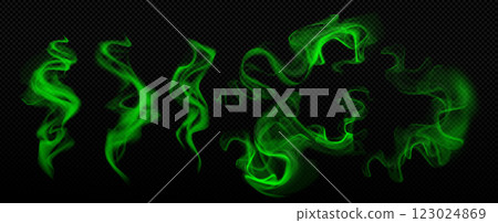 Smell mist collection with green vapor trails 123024869