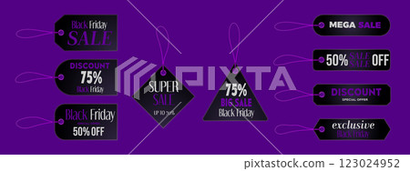 Black Friday sale tag. Discount badge vector icon 123024952