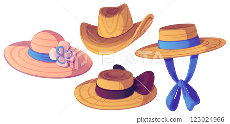 Farmer straw hat. Sun beach country cap for woman 123024966