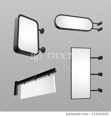 Wall mounted signage mockup set 123025020