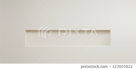 3d empty niche wall. Bookshelf box frame in room 123025022